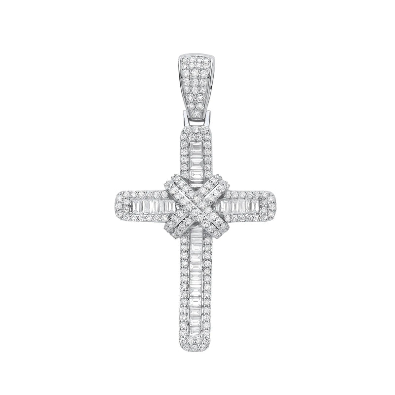 18ct White Gold 2.00ct Diamond Cross Hanron Jewellery