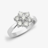 18ct White Gold 75pts 7 Stone Cluster Diamond Ring HEERA DIAMONDS