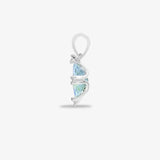 18ct White Gold Diamond And Blue Topaz Pendant HEERA DIAMONDS
