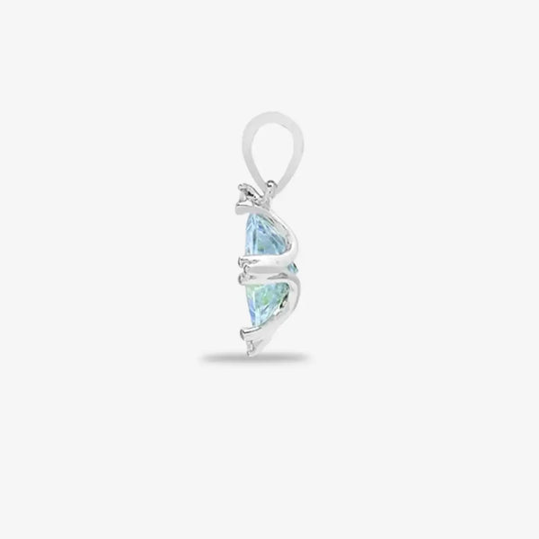 18ct White Gold Diamond And Blue Topaz Pendant HEERA DIAMONDS