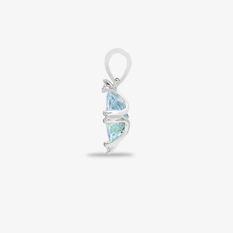 18ct White Gold Diamond And Blue Topaz Pendant HEERA DIAMONDS