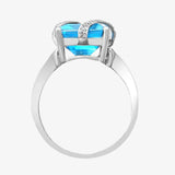 18ct White Gold Diamond And Blue Topaz Ring HEERA DIAMONDS
