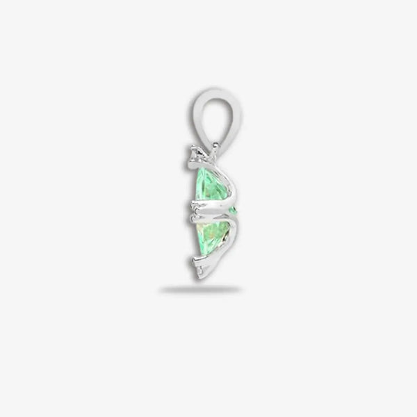 18ct White Gold Diamond And Green Amethyst Pendant HEERA DIAMONDS