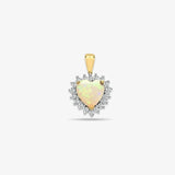 18ct White Gold Diamond And Opal Pendant HEERA DIAMONDS
