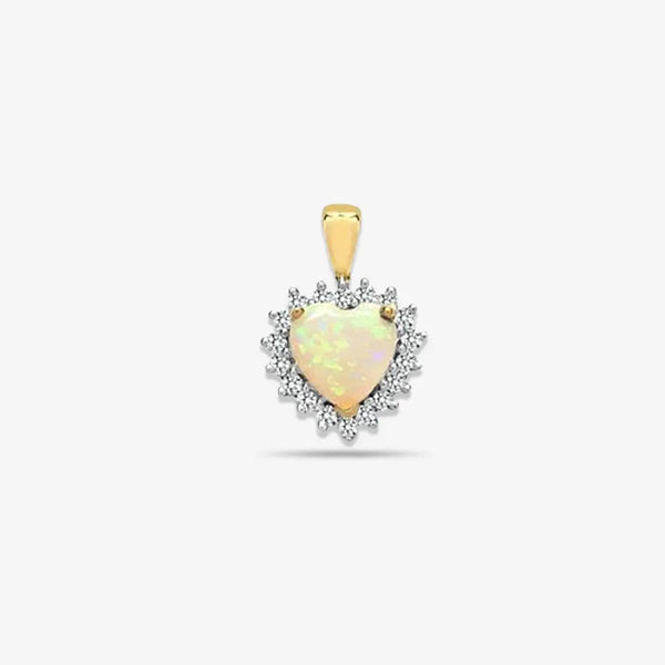 18ct White Gold Diamond And Opal Pendant HEERA DIAMONDS