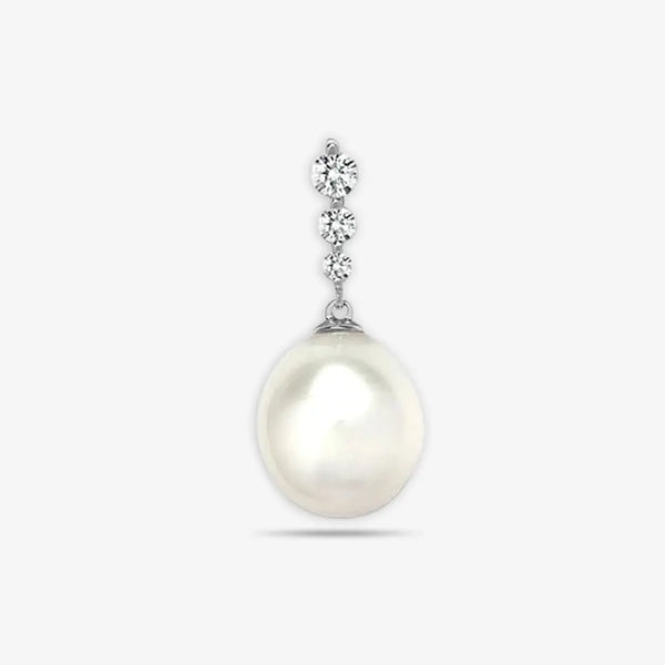 18ct White Gold Diamond And Pearl Pendant HEERA DIAMONDS