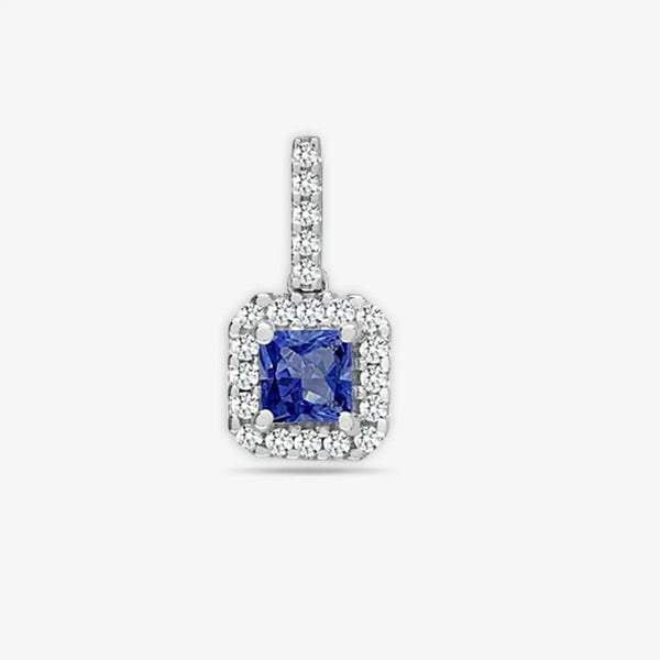 18ct White Gold Diamond And Sapphire Pendant HEERA DIAMONDS