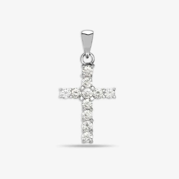 18ct White Gold Diamond Cross Pendent HEERA DIAMONDS