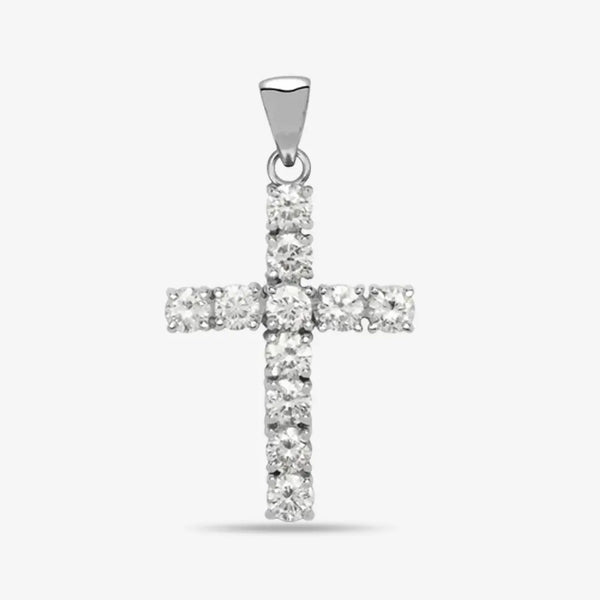 18ct White Gold Diamond Cross Pendent HEERA DIAMONDS