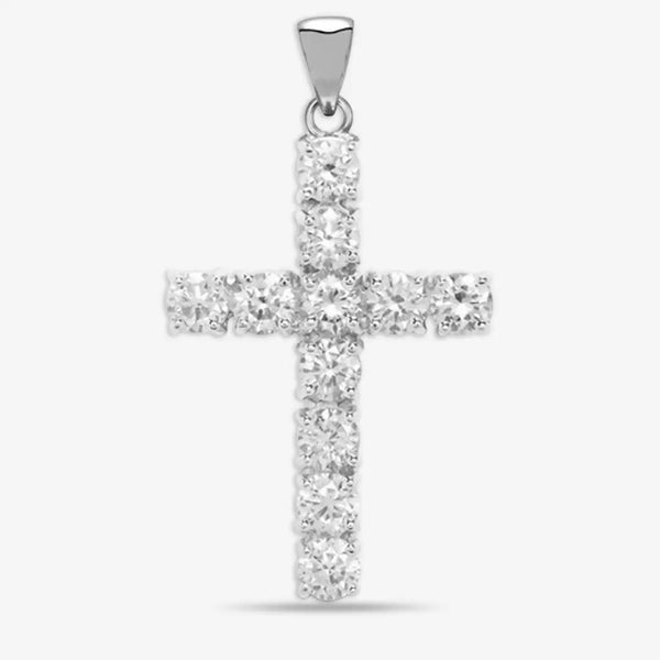18ct White Gold Diamond Cross Pendent HEERA DIAMONDS