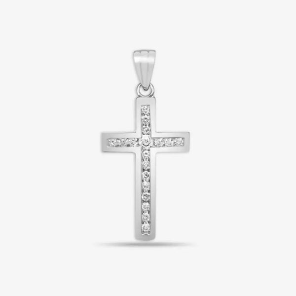 18ct White Gold Diamond Cross Pendent HEERA DIAMONDS
