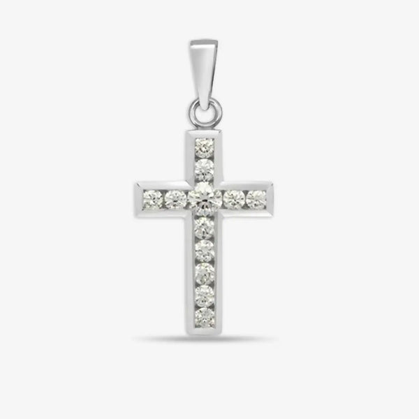 18ct White Gold Diamond Cross Pendent HEERA DIAMONDS
