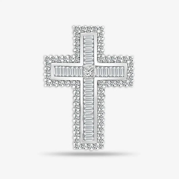 18ct White Gold Diamond Cross Pendent HEERA DIAMONDS