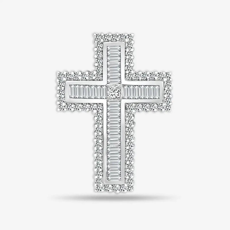 18ct White Gold Diamond Cross Pendent HEERA DIAMONDS