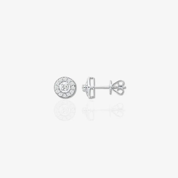 18ct White Gold Halo 0.24ctw Diamond Studs HEERA DIAMONDS