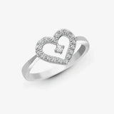 18ct White Gold Heart Shaped Diamond Ring HEERA DIAMONDS