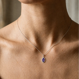 18ct White Gold Natural Diamond And Amethyst Pendant