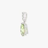 18ct White Gold Natural Diamond And Green Amethyst Pendant