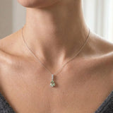 18ct White Gold Natural Diamond And Green Amethyst Pendant