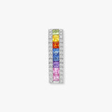 18ct White Gold Natural Diamond And Multi Coloured Sapphire Pendant