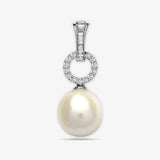 18ct White Gold Diamond And Pearl Pendant HEERA DIAMONDS