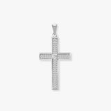 18ct White Gold Natural Diamond Cross Pendent