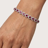 18ct White Gold Round Brilliant Ruby and 15 Carat Lab Grown Diamond Bracelet
