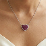 18ct White Gold Ruby Heart Pendant