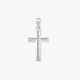 18ct White Gold & Yellow Gold Natural Diamond Cross Pendant