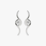 18ct White gold 12pt Natural Diamond drop stud earrings.
