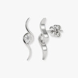 18ct White gold 12pt Natural Diamond drop stud earrings.