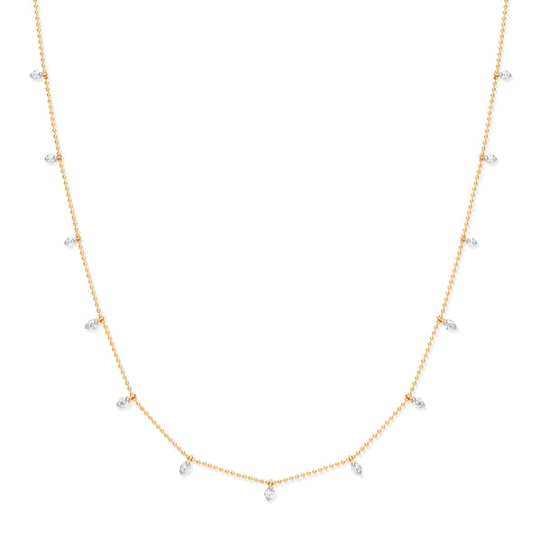 18ct YG 0.50ctw Diamond Set (18in/45cm) Chain Hanron Jewellery
