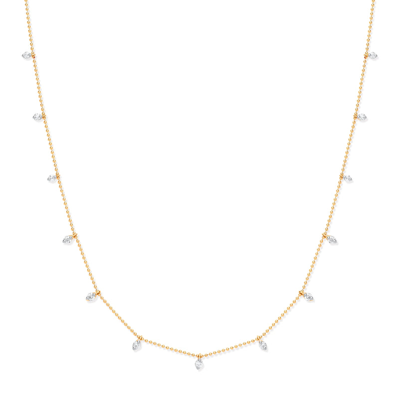 18ct YG 0.50ctw Diamond Set (18in/45cm) Chain Hanron Jewellery