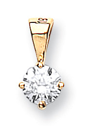 18ct Yellow Gold 0.15ct Claw Set Diamond Solitaire Pendant Hanron Jewellery
