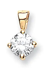 18ct Yellow Gold 0.25ct Claw Set Diamond Solitaire Pendant HEERA DIAMONDS