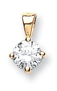 18ct Yellow Gold 0.25ct Claw Set Diamond Solitaire Pendant Hanron Jewellery