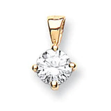 18ct Yellow Gold 0.25ct Claw Set Diamond Solitaire Pendant Hanron Jewellery
