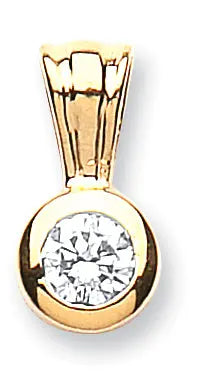 18ct Yellow Gold 0.25ct Rubover Set Diamond Solitaire Pendant HEERA DIAMONDS