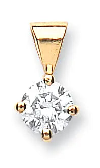 18ct Yellow Gold 0.35ct Claw Set Diamond Solitaire Pendant HEERA DIAMONDS