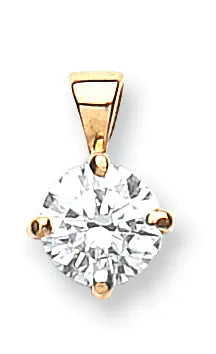 18ct Yellow Gold 0.50ct Claw Set Diamond Solitaire Pendant HEERA DIAMONDS