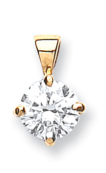 18ct Yellow Gold 0.50ct Claw Set Diamond Solitaire Pendant Hanron Jewellery