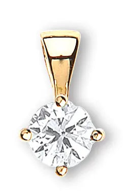 18ct Yellow Gold 0.70ct Claw Set Diamond Solitaire Pendant HEERA DIAMONDS