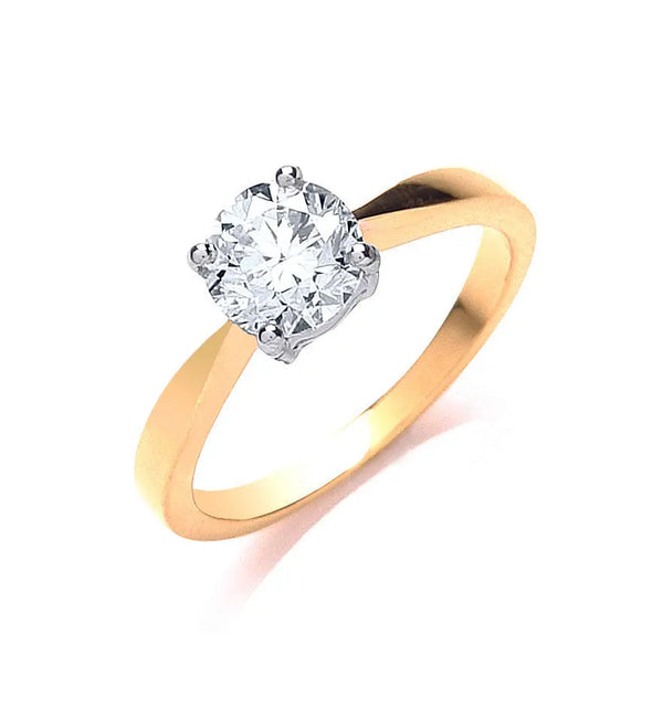 18ct Yellow Gold 1.00ct Diamond Engagement Ring Hanron Jewellery