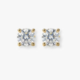 18ct Yellow Gold 20pts Claw set earrings