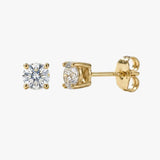 18ct Yellow Gold 20pts Claw set earrings
