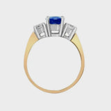 18ct Yellow Gold 3 Stone Diamond And Sapphire Ring HEERA DIAMONDS