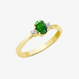 18ct Yellow Gold Diamond And Emerald And 3 Stone Ring HEERA DIAMONDS