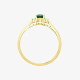 18ct Yellow Gold Diamond And Emerald And 3 Stone Ring HEERA DIAMONDS
