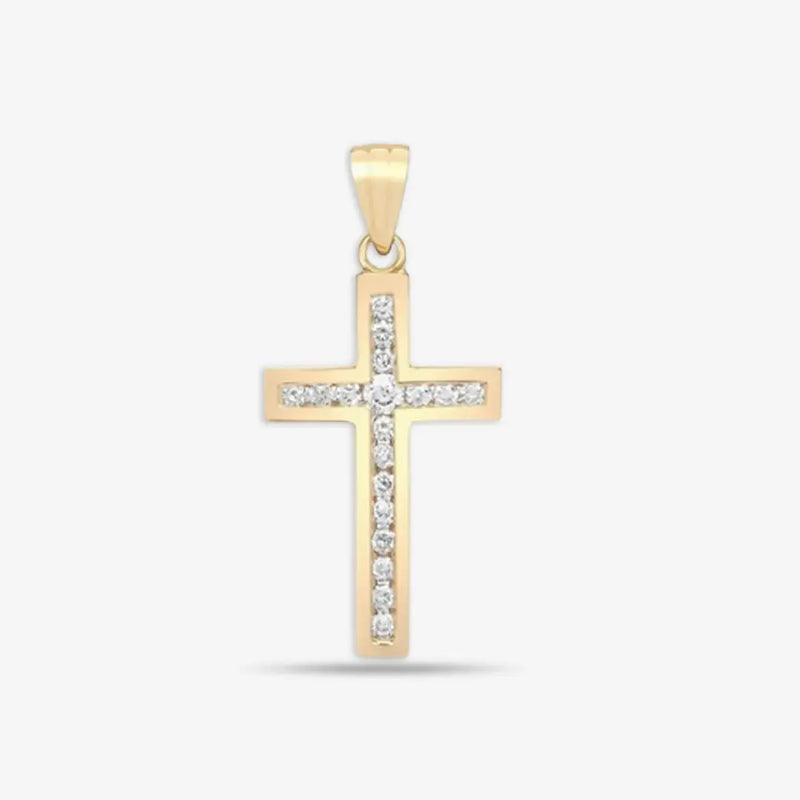 18ct Yellow Gold Diamond Cross HEERA DIAMONDS