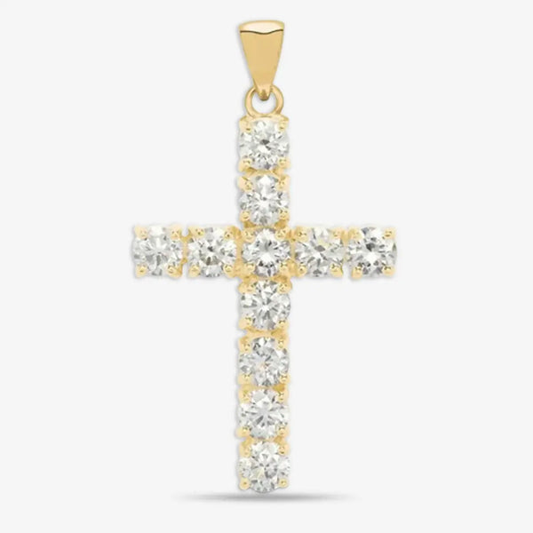 18ct Yellow Gold Diamond Cross HEERA DIAMONDS